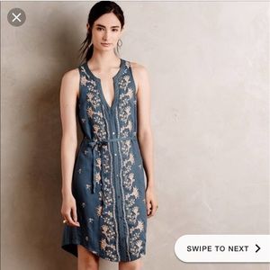 Anthropologie tiny embroidered dress